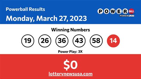PowerBall Results and Numbers for March, 2023.